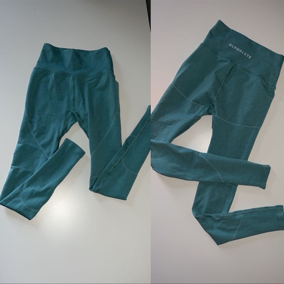 Alphalete OG Revival Leggings Seamless High Waist Jade Green size Small - Picture 3 of 11